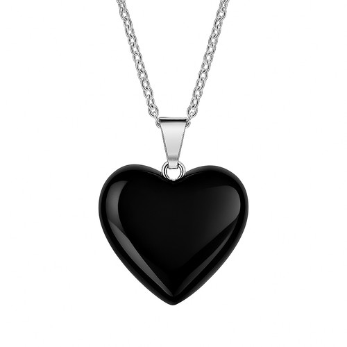 Collana con cuore nero - cuore,