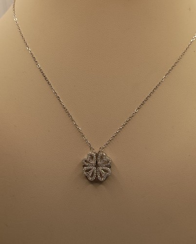 Collana quadrifoglio cuori - ,