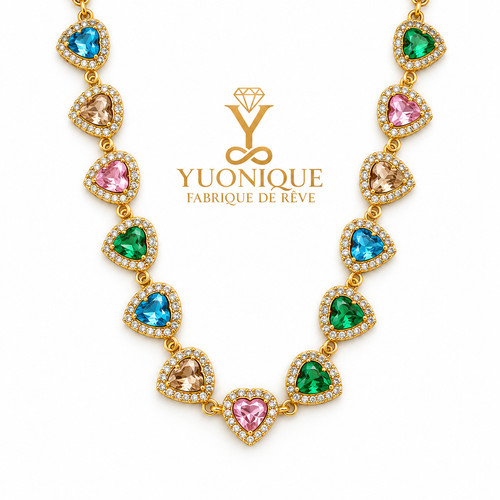 Collana donna cuori - cuori, multicolor