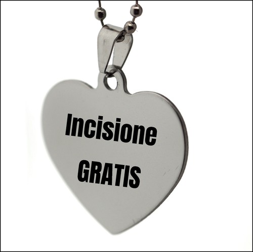 Collana cuore acciaio inox - cuore,