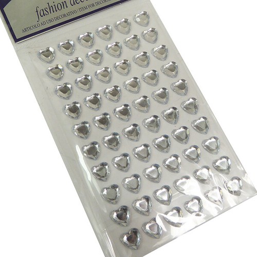 Cuori strass adesivi - 12, pz