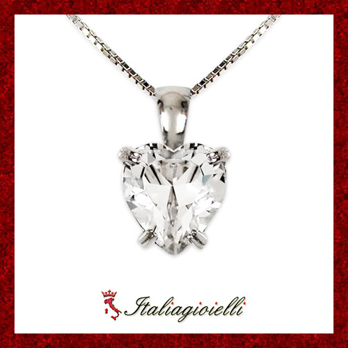 Collana cuore brillante donna - collana,