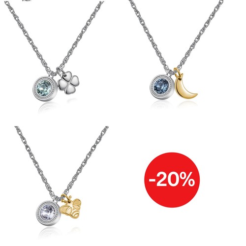 Collana donna acciaio luna ape - acciaio,