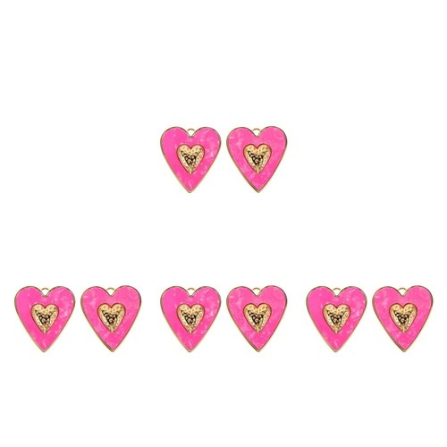 8pz ciondoli cuore - cuore, rosa