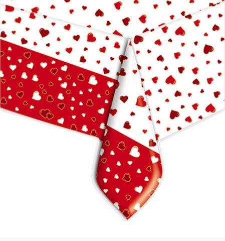 Tovaglia plastica cuori - plastica,